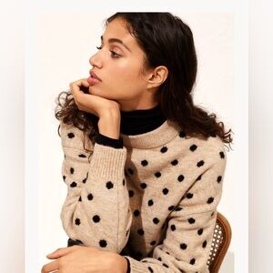 H&M Boxy Fit Polka Dot Crewneck Sweater